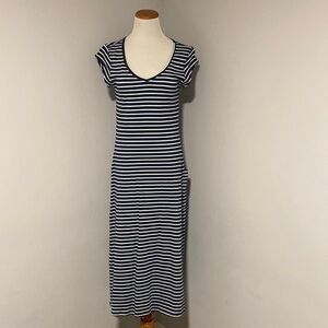 Toad&Co Navy Striped Maxi Dress